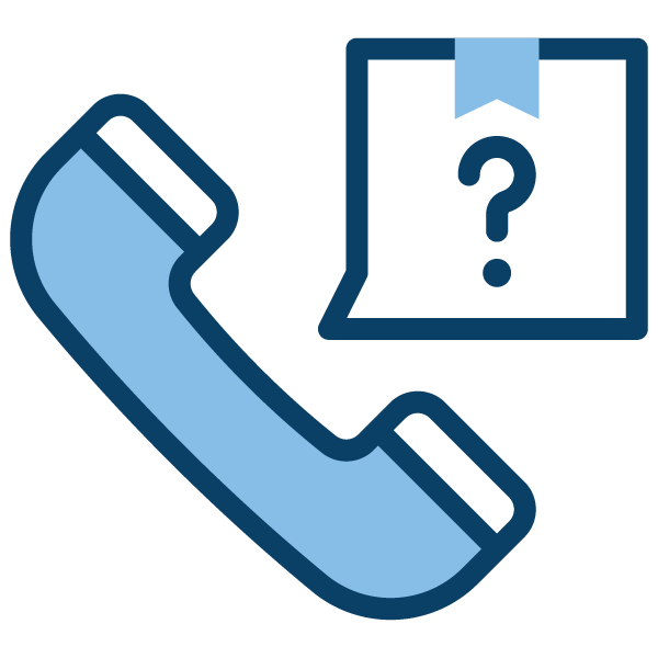 Symbol Telefonhörer mit Fragezeichen für die kostenlose Umzugsberatung